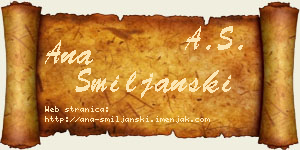 Ana Smiljanski vizit kartica